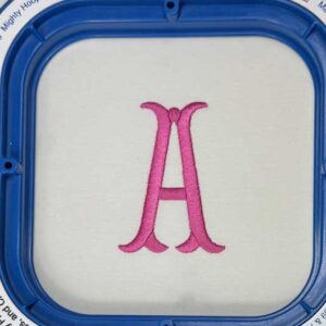 Fishtail Embroidery Font stitched out