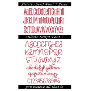 Stiletto Duo Embroidery Font san serif