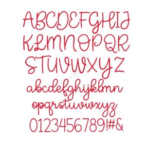 Stiletto Duo Embroidery Font cursive