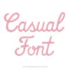 casual embroidery font