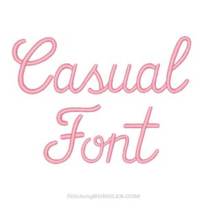 casual embroidery font