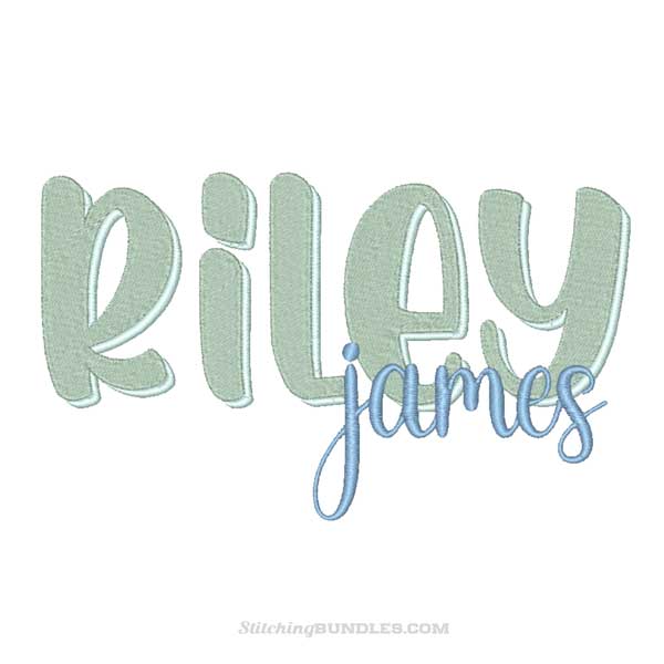 Riley James Duo Embroidery Font