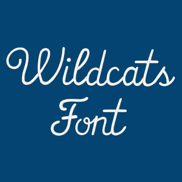 Wildcats casual embroidery font
