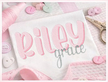 Riley font embroidery