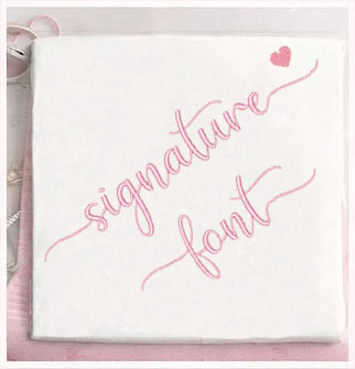 embroidery font signature