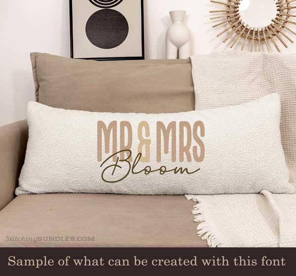 blush & bloom embroidery font