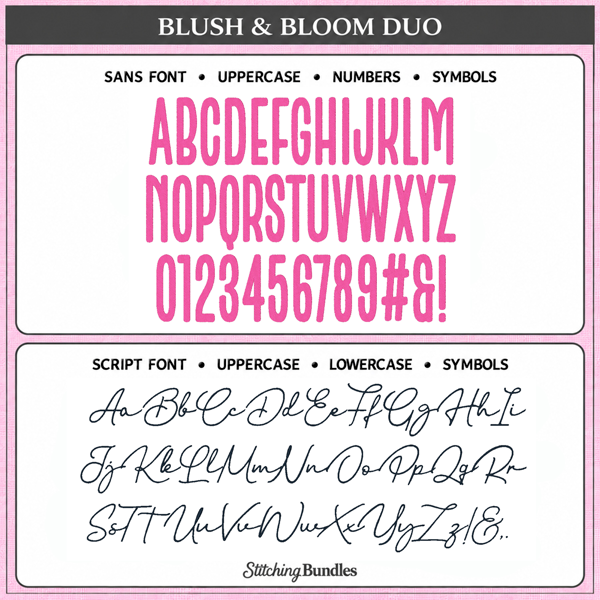 blush & bloom duo sans script font