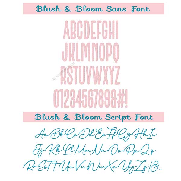 Blush & Bloom Duo machine embroidery font