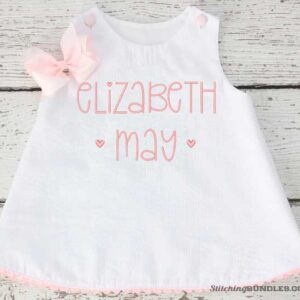 cursive embroidery font personalized