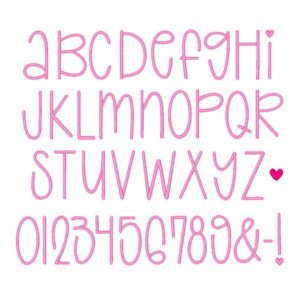 cursive embroidery font letter