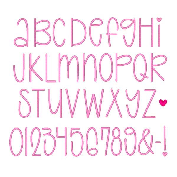 cursive embroidery font letter