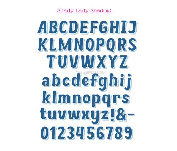 Shady Lady Duo Embroidery Font shadow