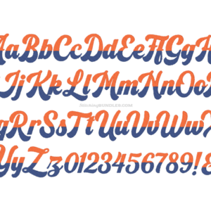 Duotone Cursive Embroidery font