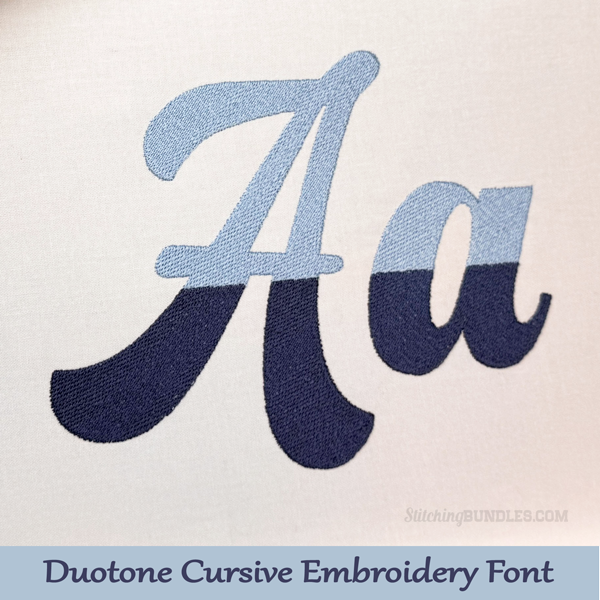 Duotone Cursive Embroidery