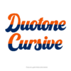 duotone cursive embroidery font
